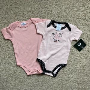 NWOT Laura Ashley Baby-2 Pink Bodysuits (Size: 6-9 Months)